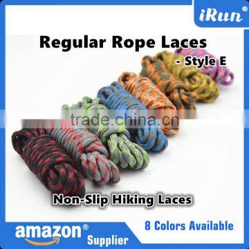 8 Colors Available - Regular Thick Strong Rope Non-Slip Hiking Laces - Custom Sneakers Skating Strings Coiled Lace - Orange/Grey photo-5