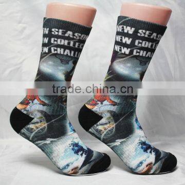 3d Digital printed custom design elite basketball crew socks terry socks factory