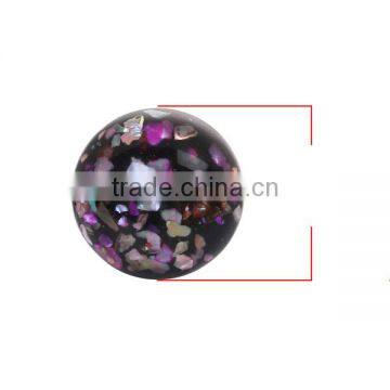 Resin & Shell Mosaic Dome Seals Cabochon Round Fuchsia photo-2