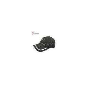 Black Summer Twill Cotton Baseball Caps With Silver Thread Embroidery