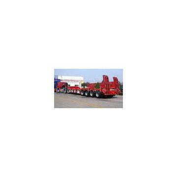 4 Axles 100 Tons Low Bed Truck Trailer For Crane Transportation Red