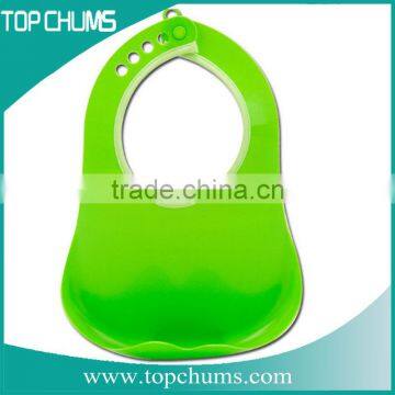 Snap Custom logo foldable waterproof silicone neoprene baby bib