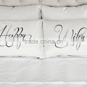 Couples Pillow Cases Hubby Wifey Custom Printed Pillowcases