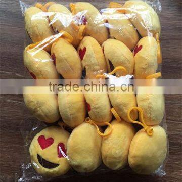 New Design Cheap Cute Different Emotion Stuffed Plush Emoji Keychain