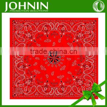 Fast delivery silk screen printing promotional cotton red bandana