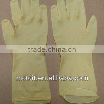 Yellow Single Use Chemical Non-toxic Powdered Latex Glove photo-2