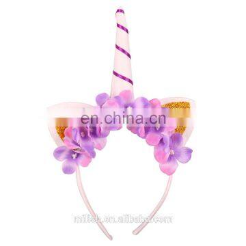 New Products Halloween Headdress Cute Holographic Unicorn Headband Pony Cosplay Antenna Headband for Kids MFJ-0068 photo-3