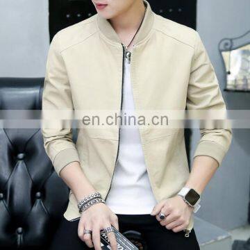 Good Quality Zipper Men's Jacket o Neck Long Sleeves Plain Jacket for Men