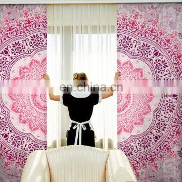 Cotton Fabric Curtains Ombre Mandala 2 PC Curtain Set Indian 2017 Door Hanging Window Treatment Curtain