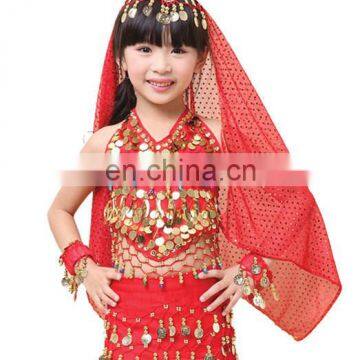 BestDance kids belly dance head veil kids bellydance chiffon veil high quality red head veil OEM