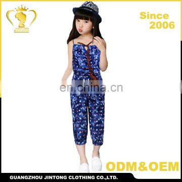 European and American style denim jumpsuit for girls children