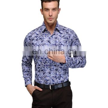 Blue & White Printed Casual Shirt