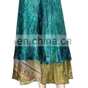 Vintage Silk Saree/ Sari Reversible Wrap Dress Skirt / Magic Wrap Skirt