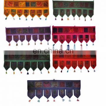 Indian-Cotton-Door-Hanging-Home-Decortive Door hanging wall Mirror Work Window Valance Topper Toran door hanging wholesale art