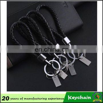 Wholesale Factory Various Color Promotional Handmade Braided Make Leather Keychain