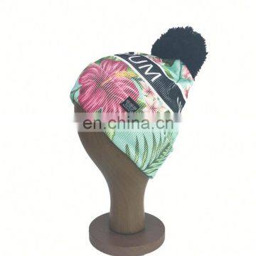 Navy Stitching Knitted Custom Acrylic Beanie With Logo Embroidery photo-4