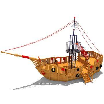 Cowboy Kids Wooden Playhouse Outdoor Playground Equipment for Preschool Children Slide for Sale photo-2