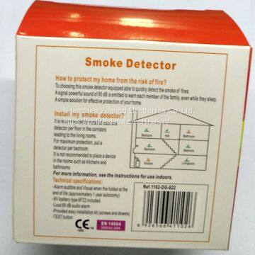 9V Battery Cigarette Smoke Detector Smoke Alarm EN14604 photo-2