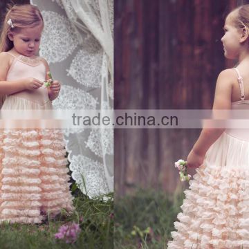 rustic flower girl dresses, lace flower girl dress, champagne flower girl dress, ruffle baby dress                        
                                                                                Supplier's Choice