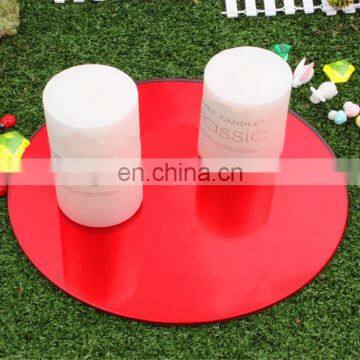 5'' 10'' 12'' Clear and Colored Round Mirror Candle Plate photo-4