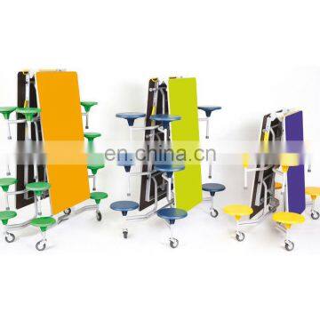 School Furniture Dining Table with Color Plastic Seats Dining Table Set