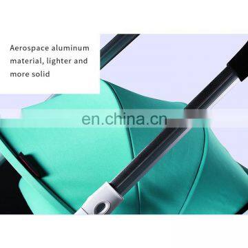 High Landscape Aluminum Frame Folding Double Pram Two Baskets Baby Carriage