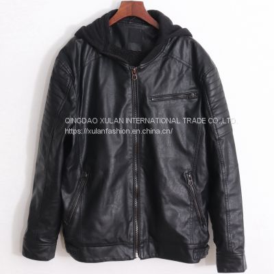 2021AW NEW FASHION WASHED MEN'S FAUX LEATHER PU JACKET FACTORY OUTLET