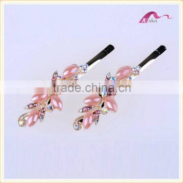 Multi Colors Elegant Charming Hair Grips Top Quality Metal Crystal Decoration Flower Ceramic Beads Hair Clips For Girls photo-4