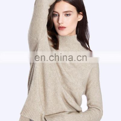 Women Thick Custom Fashion Elegant Cashmere Knit Pullover Sweater with Sleeve beads