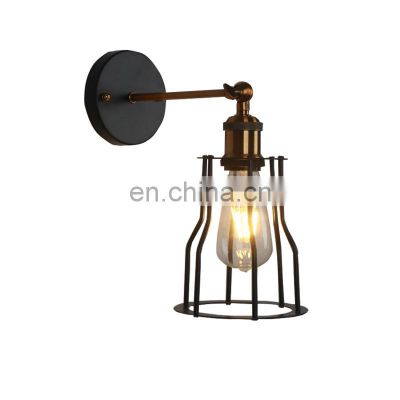 American industrial retro creative iron cage led wall lamps for decoration