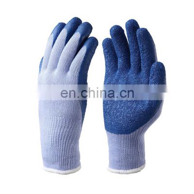 Cheapest CE Certified 10Gauge T/C Lining Palm Coated Crinkle Latex Coated Safety Working Gloves