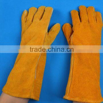 Reinforce cow split leather safety welding gloves with low price