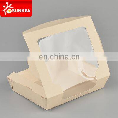 Bamboo fibre bamboo pulp paper salad box with window