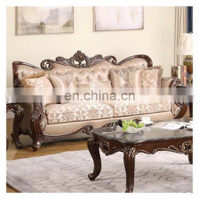 Antique sofa combination living room set classic real genuine leather sofas