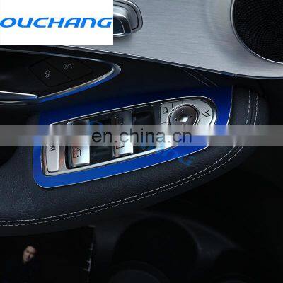 4pcs Door Window Lift Button Cover Trim For Mercedes Benz C Class W205 C180 C200 GLC260 2015 2016 Accessories Car Styling LHD