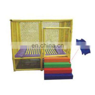 New arrival factory price indoor playground rectangular trampoline with Iron fence safety net