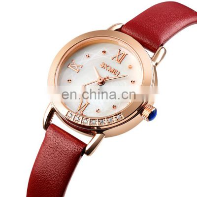 New Arrival Skmei 1769 Fashion Women Wristwatch Lady Leather Strap Quartz Watch 30 Meters Waterproof