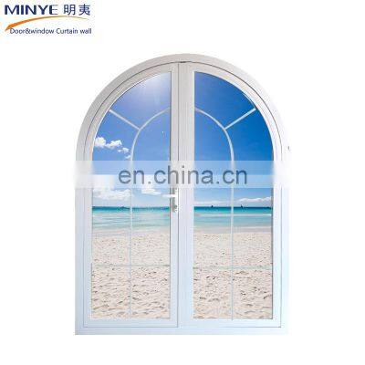 European design arch aluminum profile glass casement door