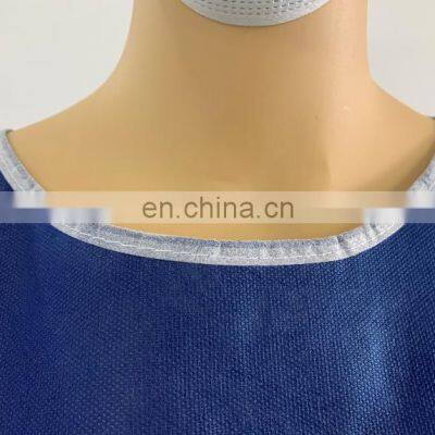 Factory Supply Sleeveless Navy Blue Isolation Gown Dark Blue Patient Gown Without Sleeve photo-5