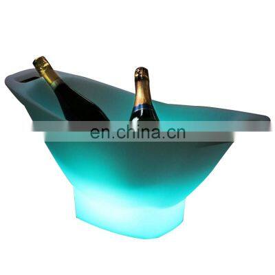 led service tray wine cooler illuminated lighted PE plastic led ice bucket