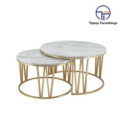 Factory price gold stainless steel coffee table