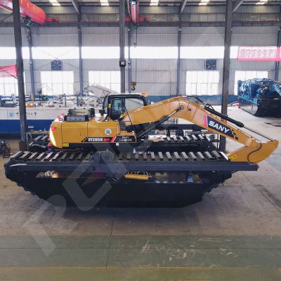 Amphibious Excavator Dredging Excavator with Floating Pontoon for Marsh and Wetland