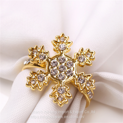 New Snowflake Shaped Napkin Buckle Rings For Hotel And Banquet Tableware