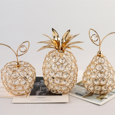 Pineapple Apple Pear Glass Tea Light Holder Crystal Tealight Decoration for Wedding Home Decoration