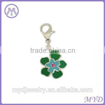 flower shaped metal colorful enamel charms for bracelet necklace