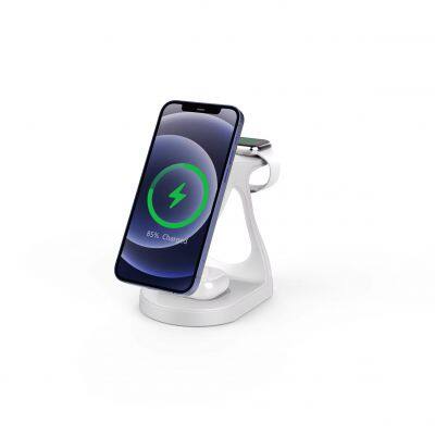 3-in-1 High Conversion Wireless Fast Charger Multi-functional Wireless Charging 15 W Fast Charging Portable Charging Station