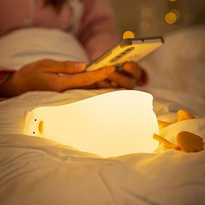 Hot Sale Duck Silicone LED Night Light For Kids Children USB Rechargeable Cartoon Animal Bedroom Decor Touch Night Lamp for Gift photo-3