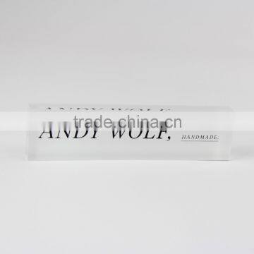 Fashion Clear Solid Acrylic Sign Block Desktop Acrylic Logo Block Plexiglass Printed Block