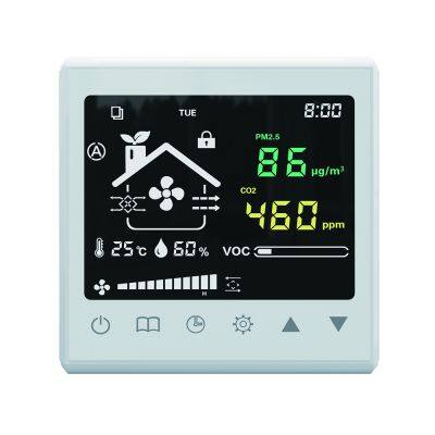 Потолочный умный контроллер системы вентиляции HRV ERV для контроля CO2, PM2.5, VOC с интерфейсом RS485, совместимый с TUYA APP и протоколом Modbus, контроллер HVAC