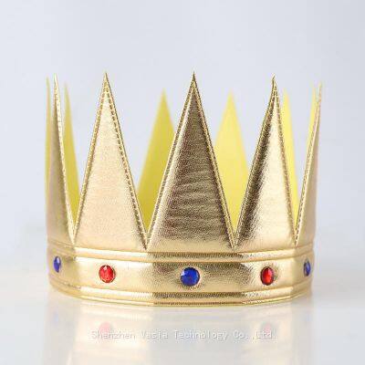 Factory-Supplied Prince Crowns - Gold Headwear for Birthday & Holiday Party Decor